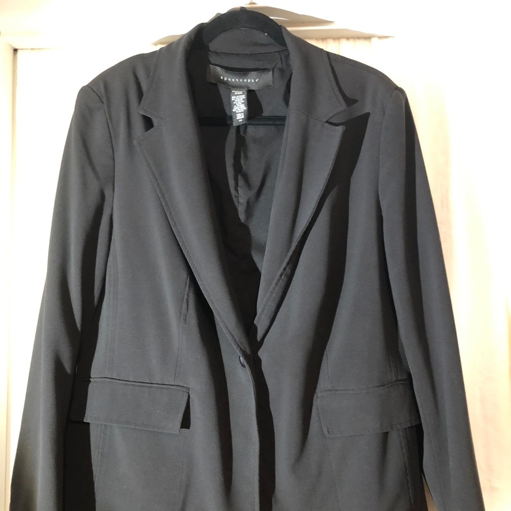 Apostrophe Black Blazer Plus Size